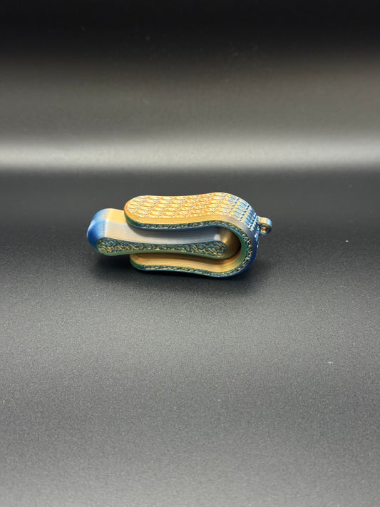 Magnetic fidget keyring, 3D printed, macro shot